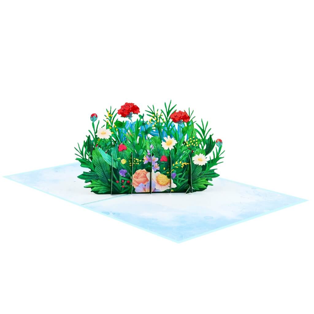 Happy Mother's Day Blue Spring Flower Garden 3D Card