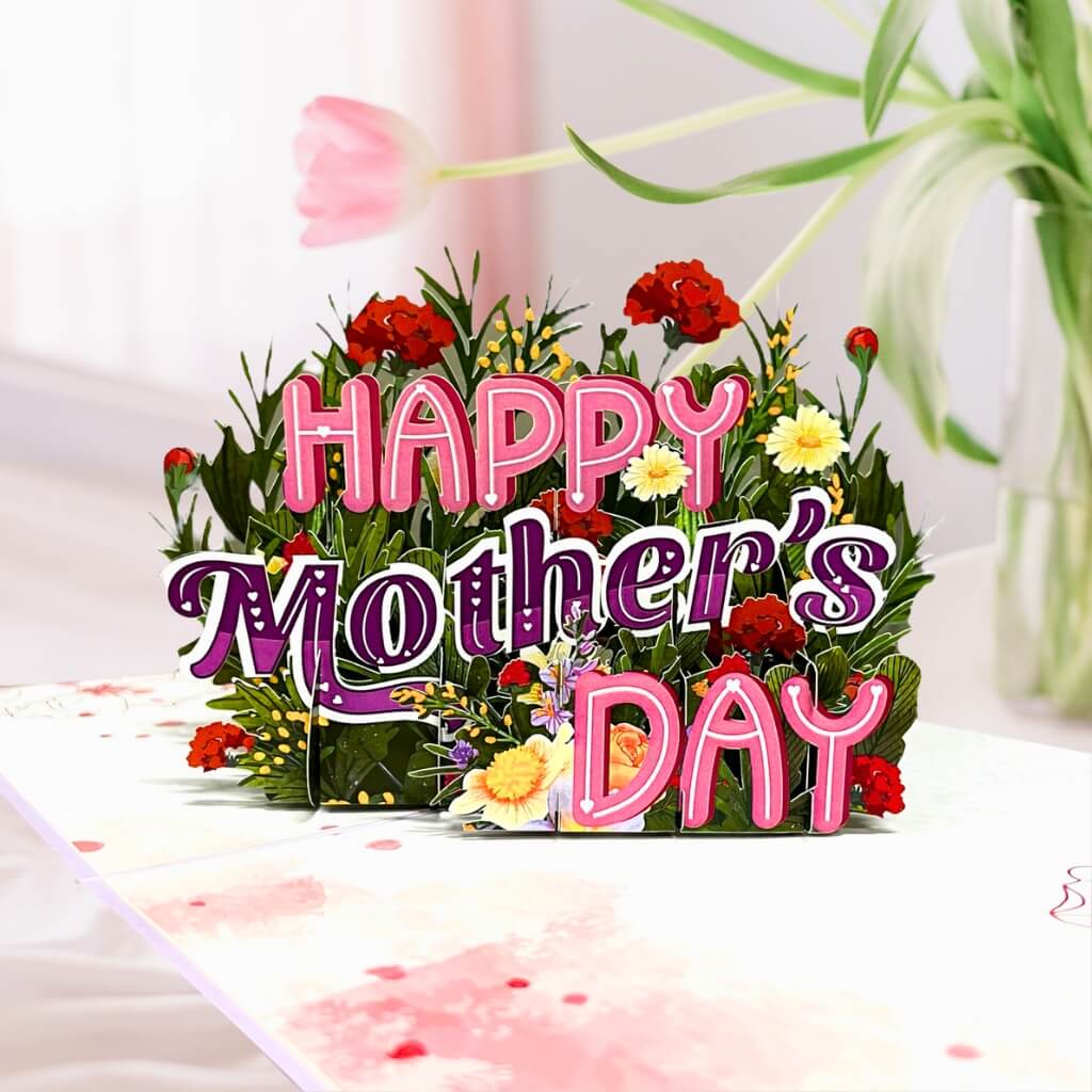 Happy Mother's Day Colourful Spring Flower Garden 3D Card