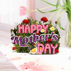 Happy Mother's Day Colourful Spring Flower Garden 3D Card