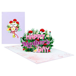 Handcrafted 'Happy Mother's Day' Colourful Spring Flower Garden 3D Card