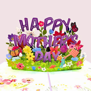 Happy Mother's Day Purple Spring Flower Garden Floral Card