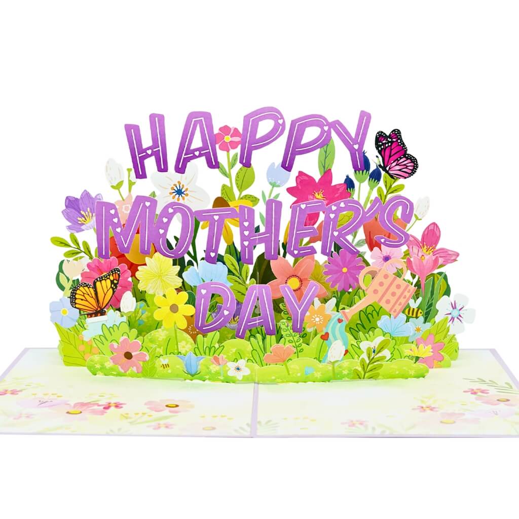 Handmade Happy Mother's Day Purple Spring Flower Garden Floral Card