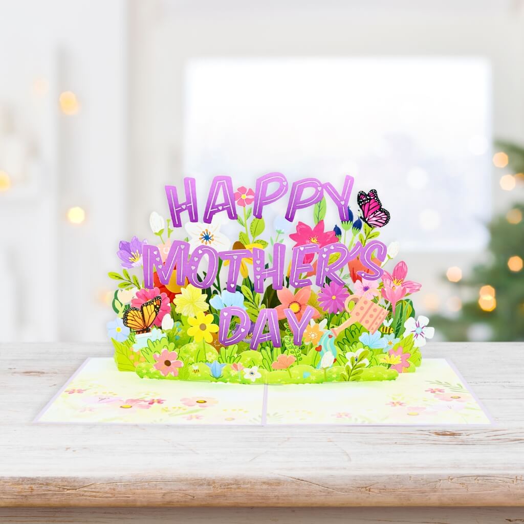 Handmade Happy Mother's Day Purple Spring Flower Garden Floral Card