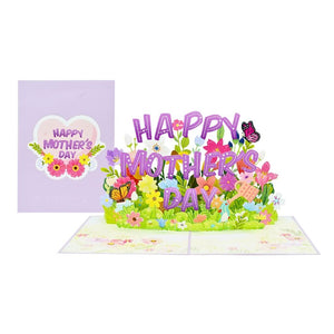 Handmade Happy Mother's Day Purple Spring Flower Garden Floral Card