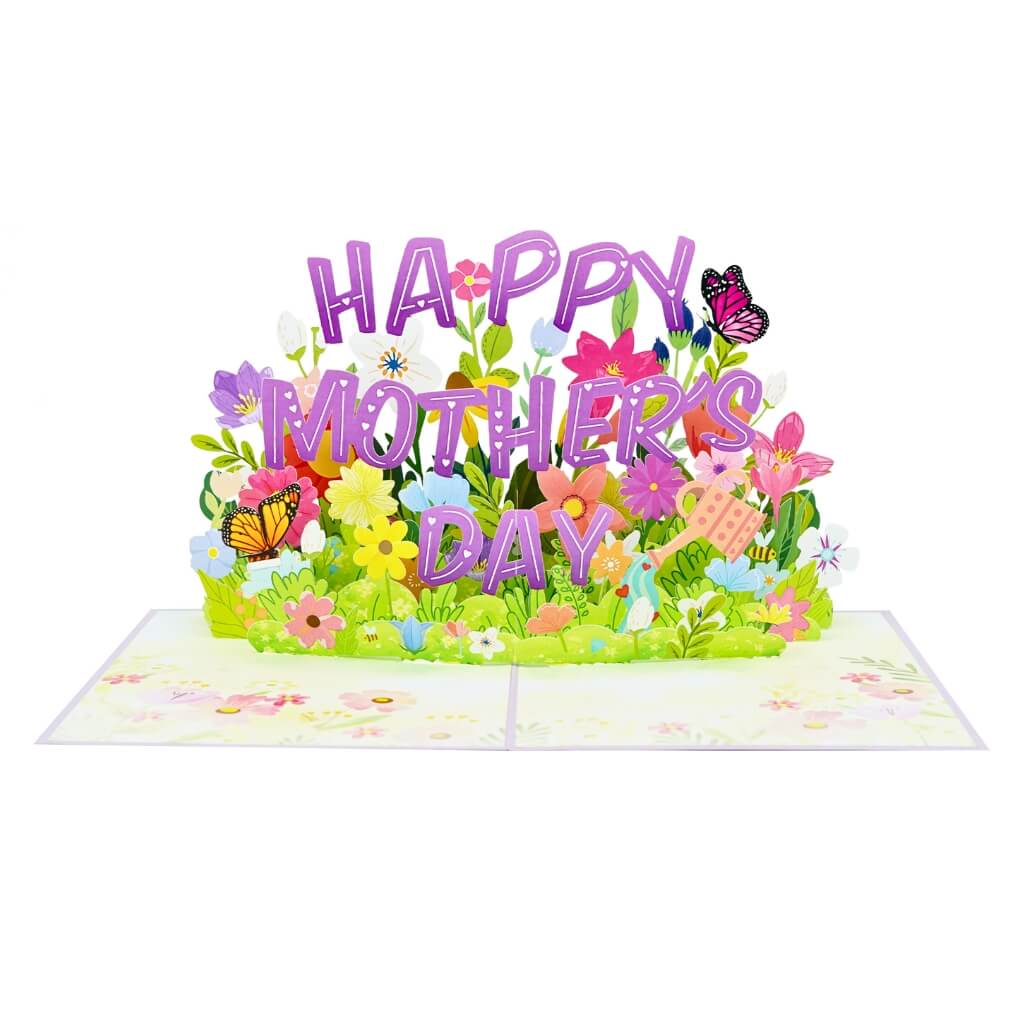 Handmade Happy Mother's Day Purple Spring Flower Garden Floral Card