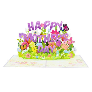 Handmade Happy Mother's Day Purple Spring Flower Garden Floral Card