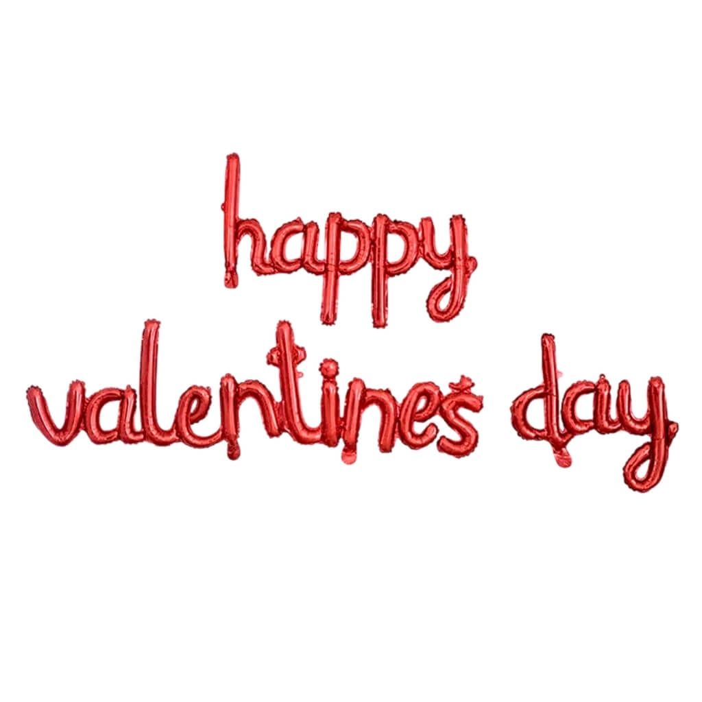 Happy Valentine’s Day red foil balloon banner