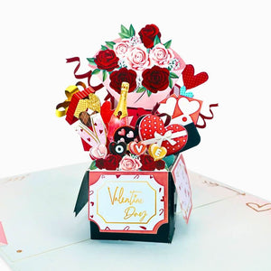 Happy Valentine's Day Romantic Gift Hampers Pop Card