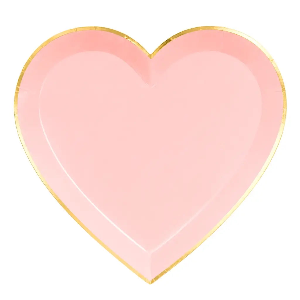 Pink heart plates with gold rim