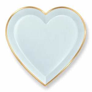 Pastel baby blue heart shaped plates