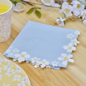 Hello Spring Flower Edge Floral Paper Napkins 16pk