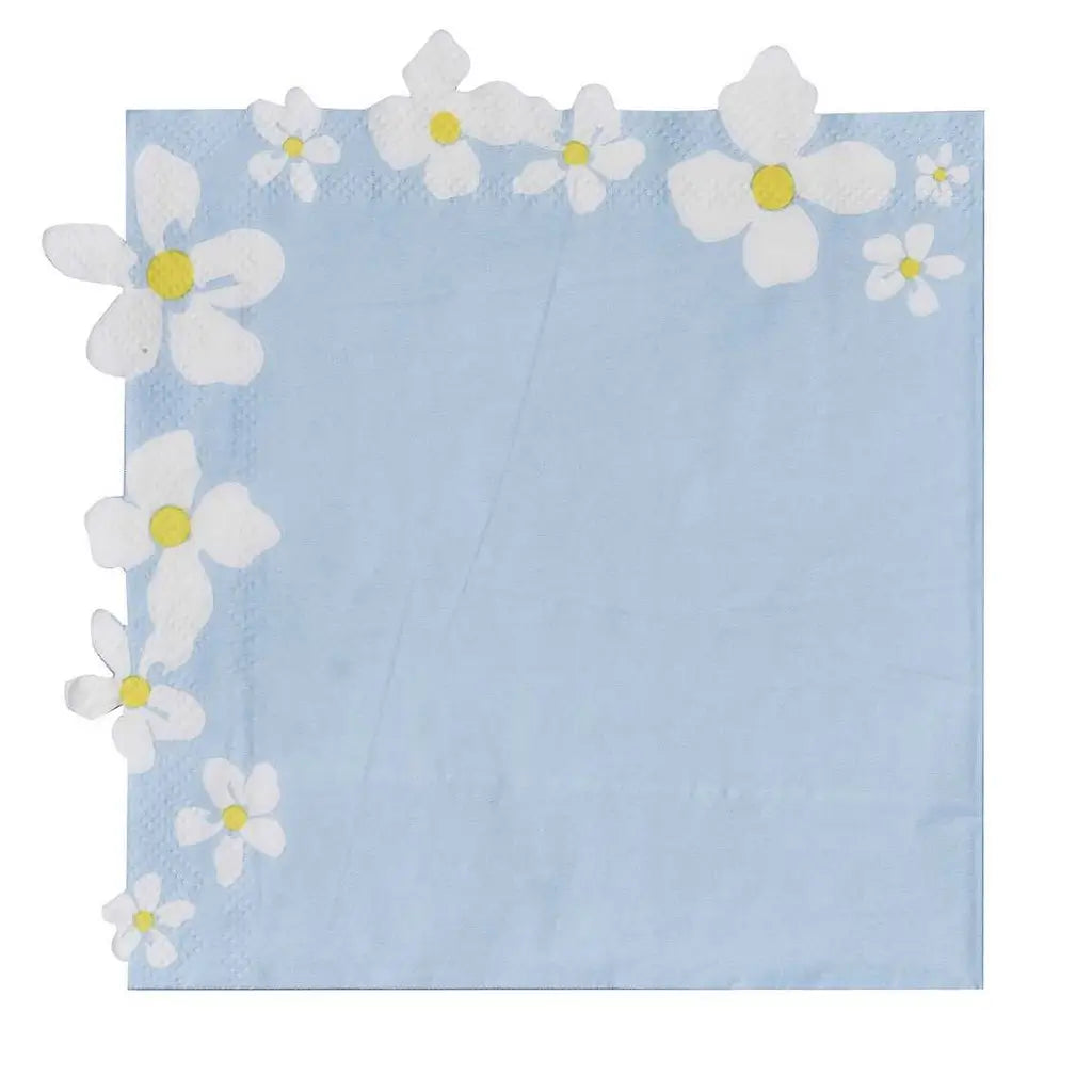 Hello Spring Flower Edge Floral Paper Napkins 16pk