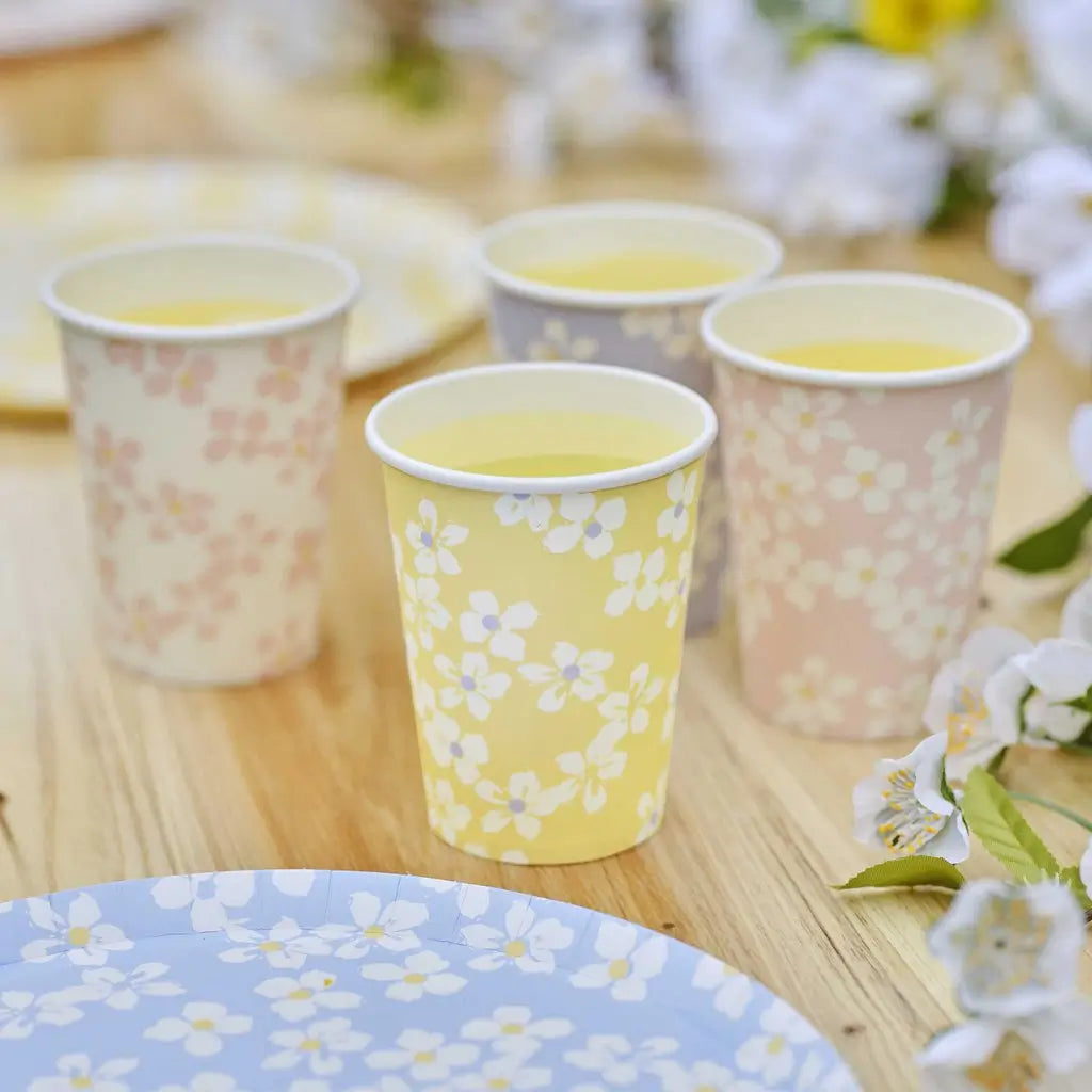 Hello Spring Floral Paper Cups 8pk