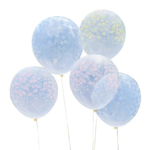 Hello Spring Pastel Printed Flower Balloons Cluster 5pk