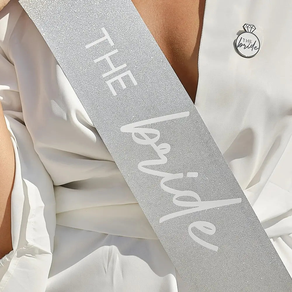 Hen Weekend The Bride Silver Sash