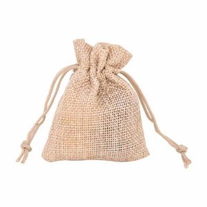 Mini jute burlap drawstring bags for favours