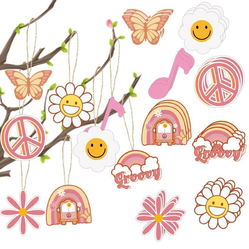 Hippie Groovy Hanging Pendants 8 Pack