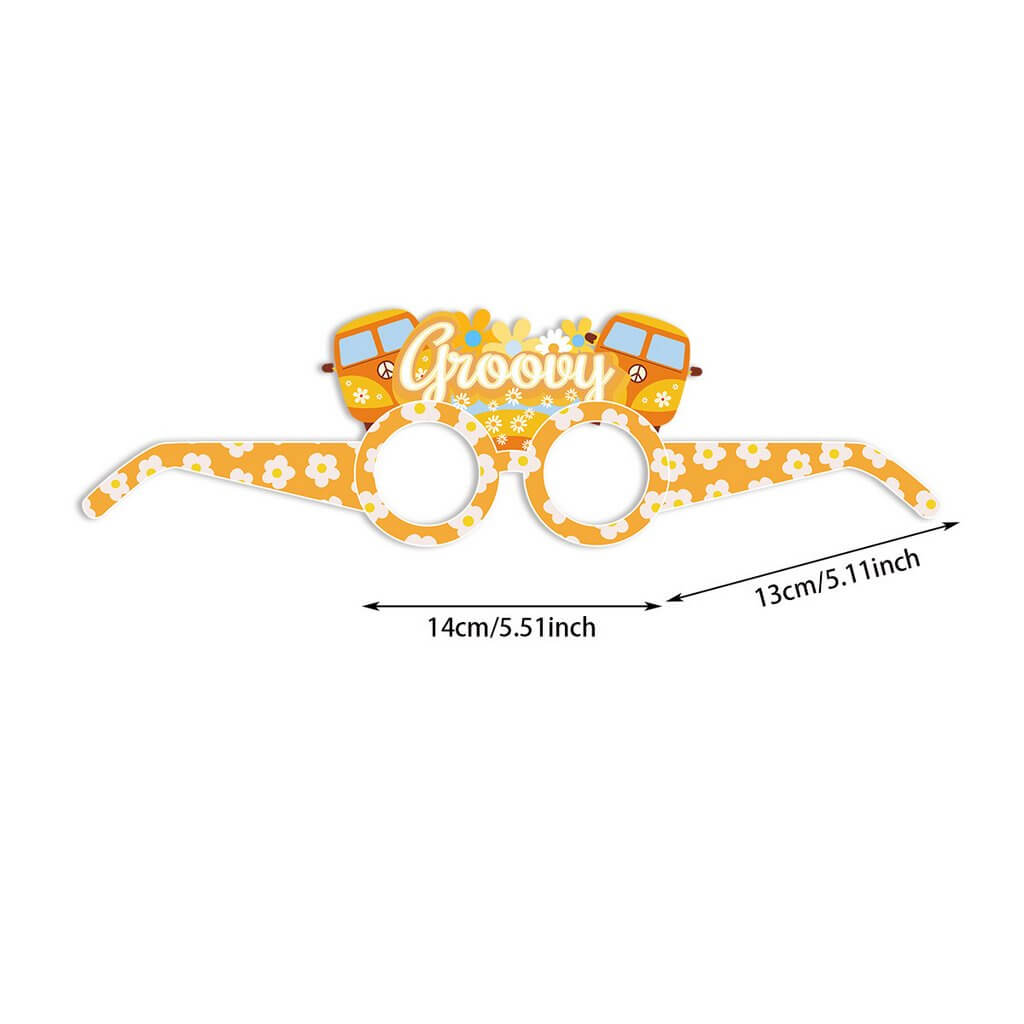 Hippie Groovy Paper Party Glasses 6 Pack
