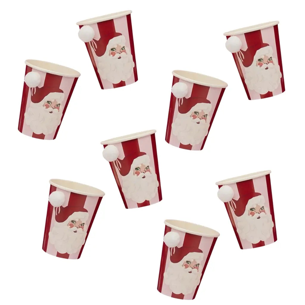 Vintage Santa paper cups perfect for Christmas parties and holiday gatherings