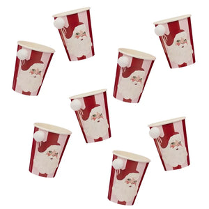 Vintage Santa paper cups perfect for Christmas parties and holiday gatherings