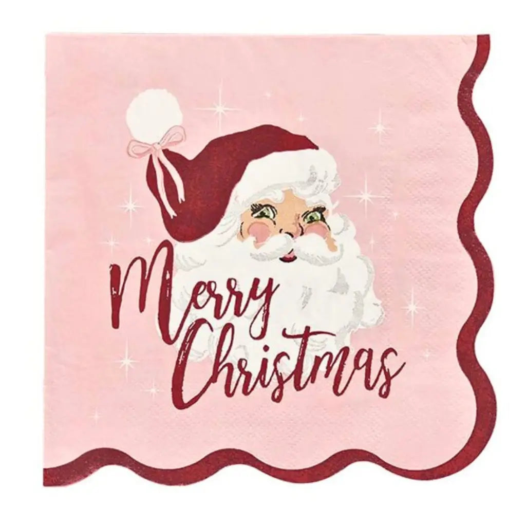 Santa Baby Christmas napkins featuring vintage Santa design for festive table décor