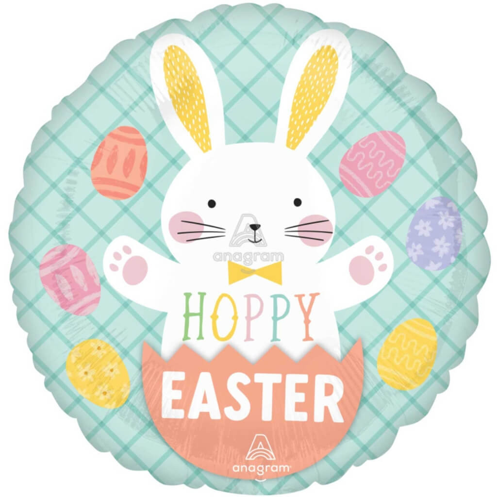 Hoppy Easter Bunny Round Foil Balloon 45cm