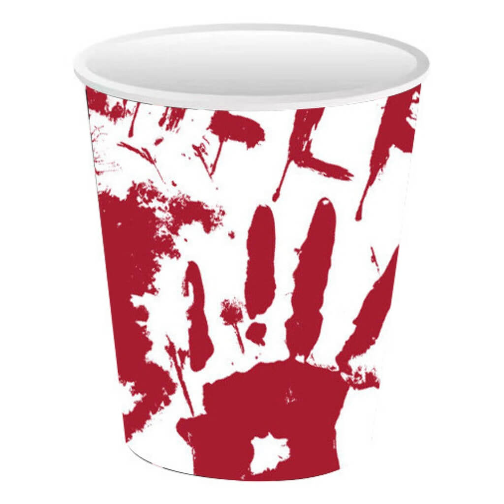 Simulation Bloody Red Handprint HELP Paper Cups 10pk