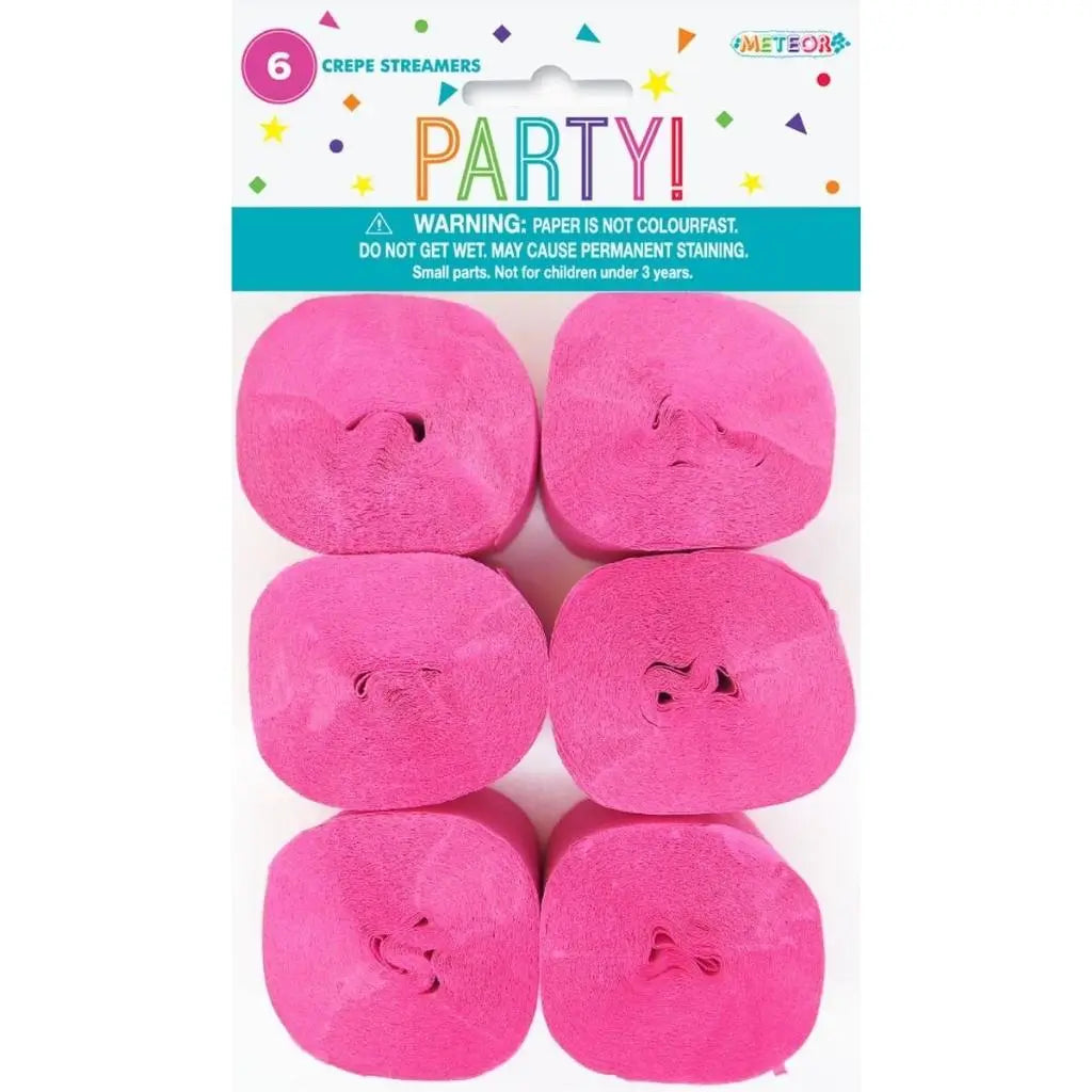 Bright hot pink 12m streamers for Barbie and Neon themes