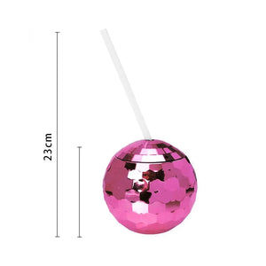 Hot Pink Disco Ball Cocktail Cup Party Novelty