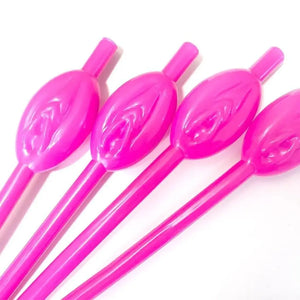 Hot Pink Naughty Hen Party Pussy Straws 10pk