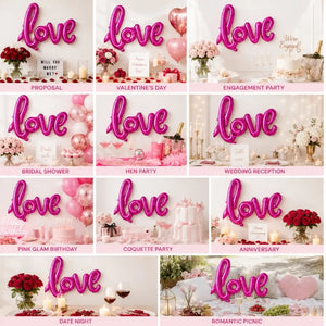 Hot Pink Love Script Foil Balloon