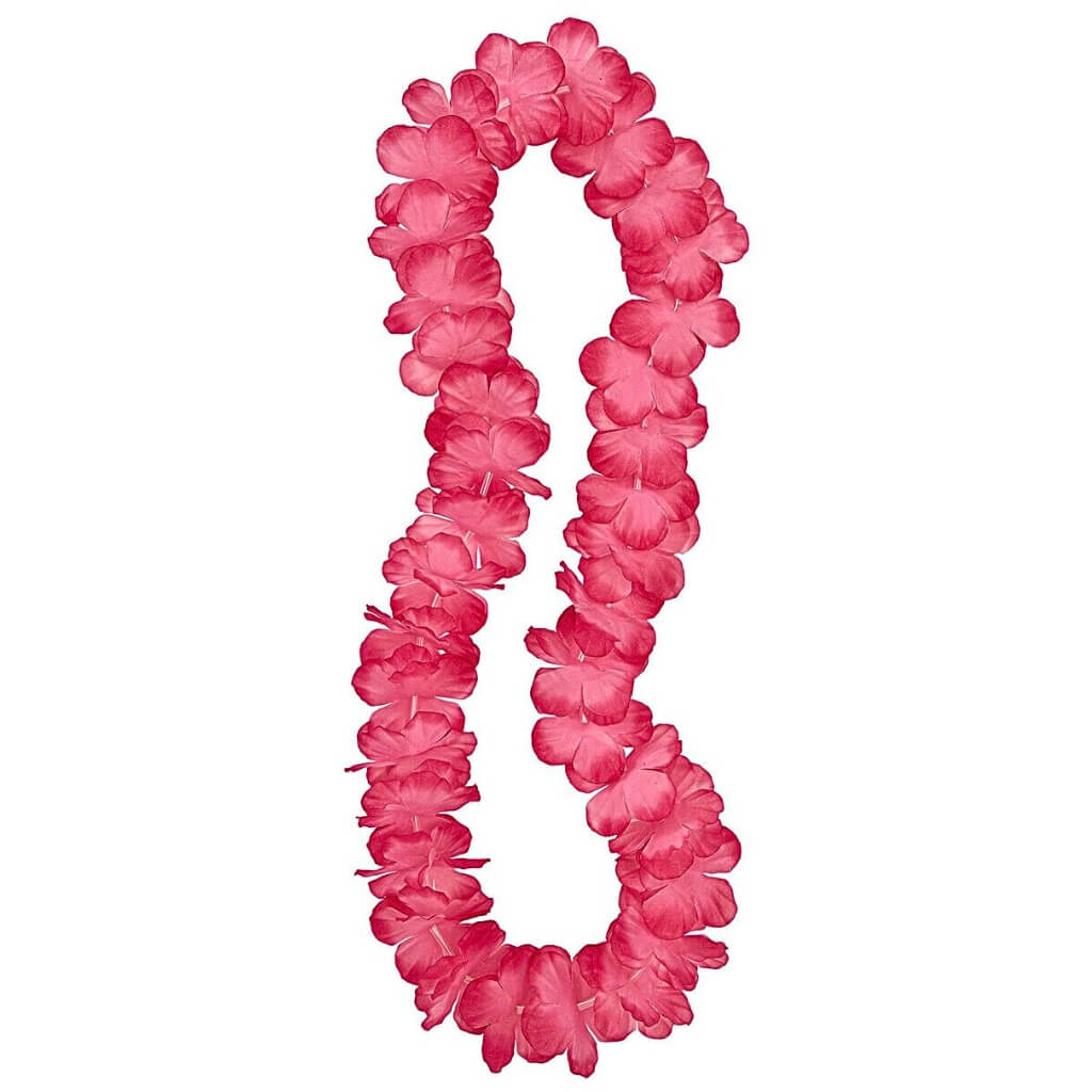 Hot pink Hawaiian flower lei necklace