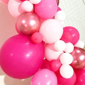 Hot Pink & White Latex Balloon Garland Kit
