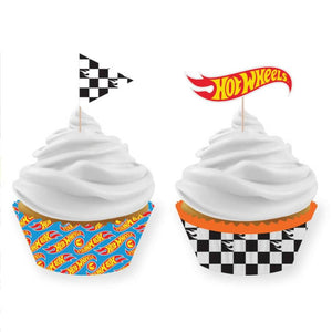 Hot Wheels Cupcake Cases & Pick Set 24pk