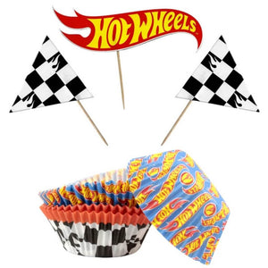 Hot Wheels Cupcake Cases & Pick Set 24pk