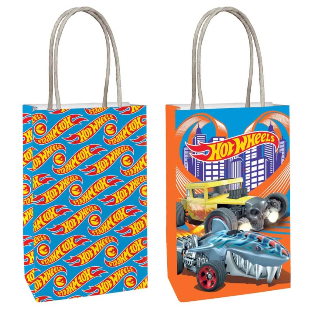 Hot Wheels Paper Kraft Bags 8pk