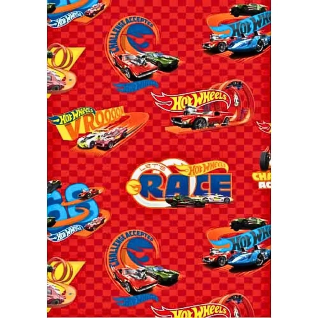Hot Wheels Racing Gift Wrapping Paper Sheet