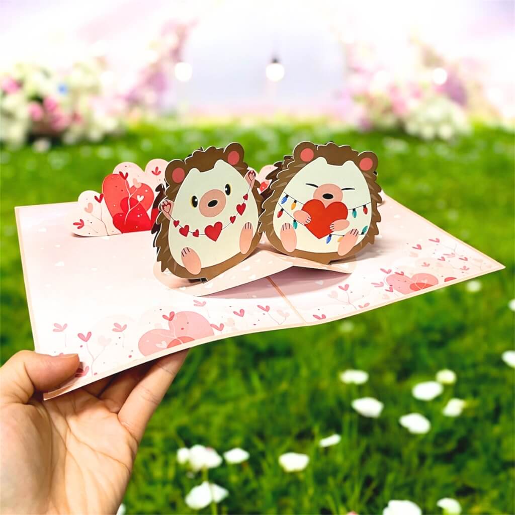 I LOVE YOU Adorable Hedgehog Couple In Love Card