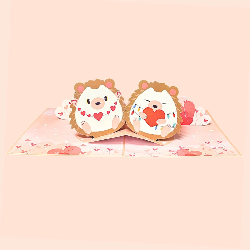 I LOVE YOU Adorable Hedgehog Couple In Love Card