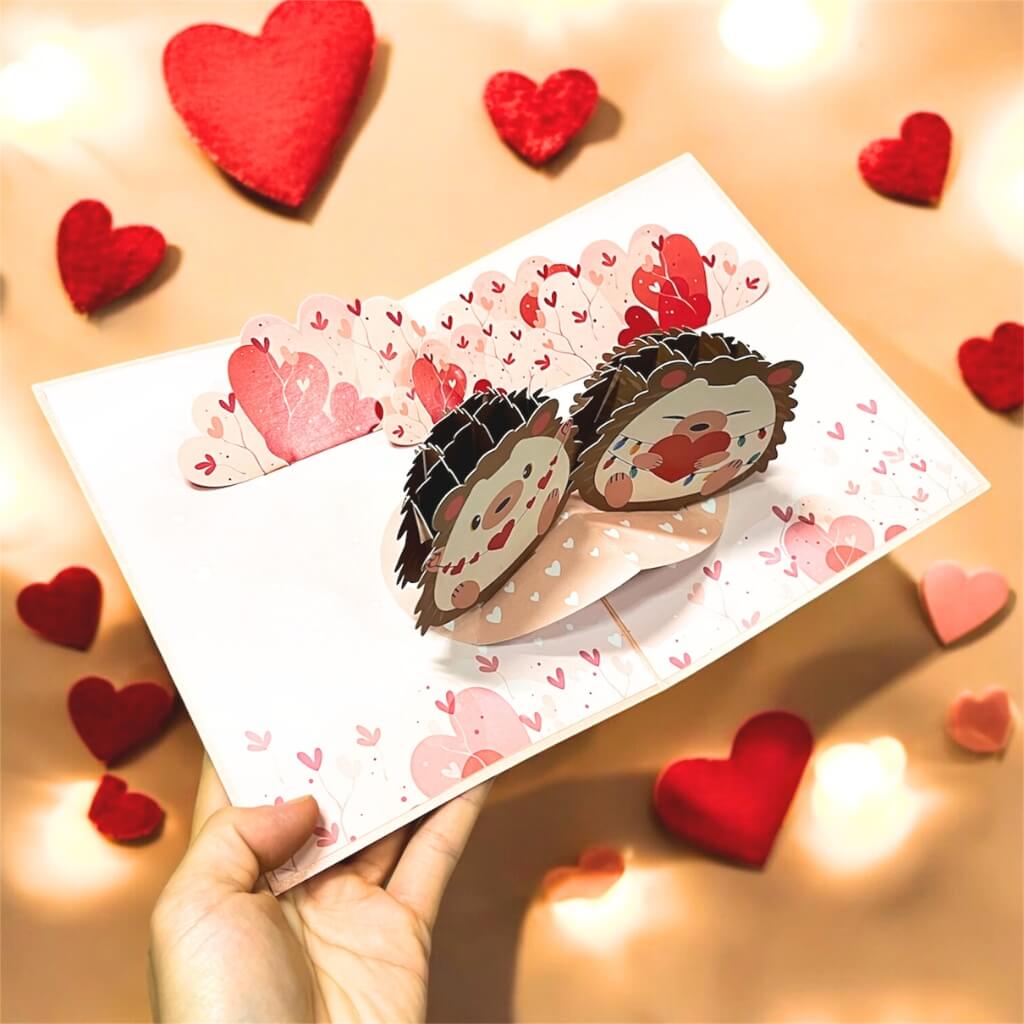 I LOVE YOU Adorable Hedgehog Couple In Love Card