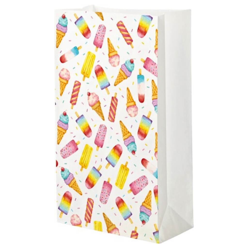Ice cream themed paper party loot bags for kids party