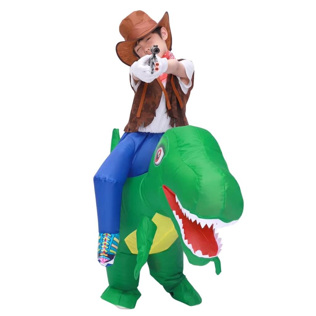 Inflatable Green T-Rex Dinosaur Costume for Kids