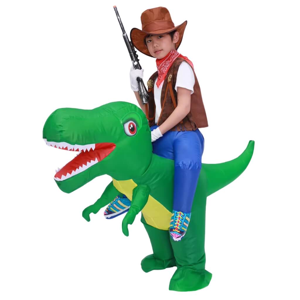 Inflatable Green T-Rex Dinosaur Costume for Kids