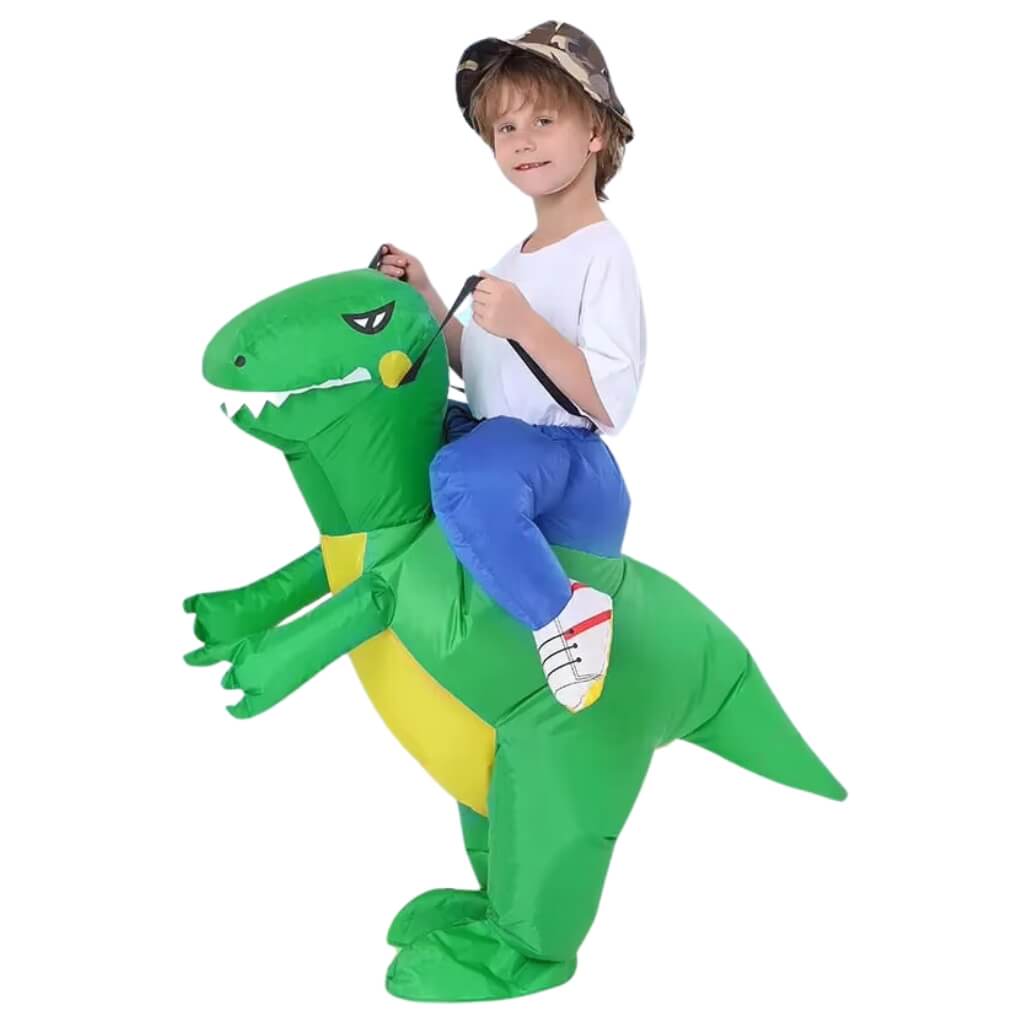 Inflatable Green Ride On T-Rex Dinosaur Costume Suit for Kids