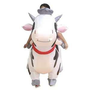 Inflatable Ride On Cow Blow Up Costume Suit for Kids