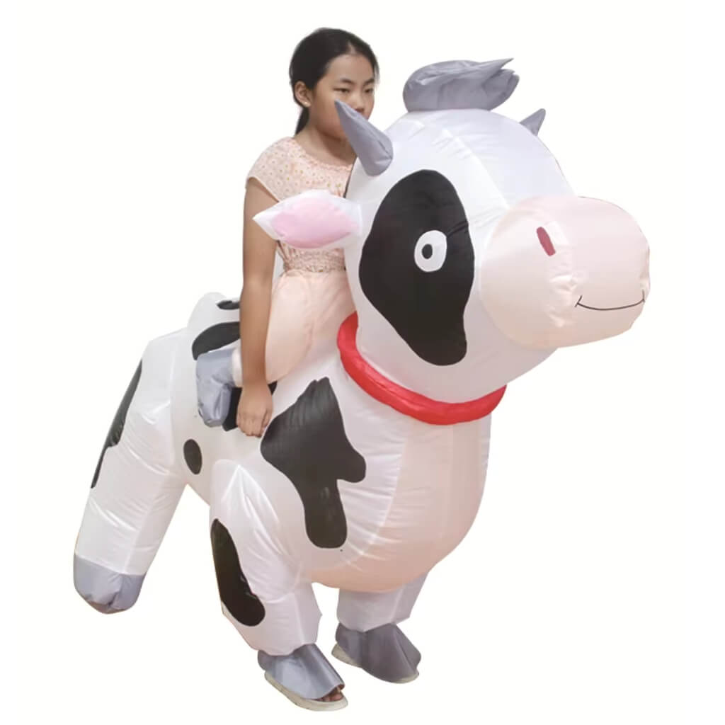 Inflatable Ride On Cow Blow Up Costume Suit for Kids