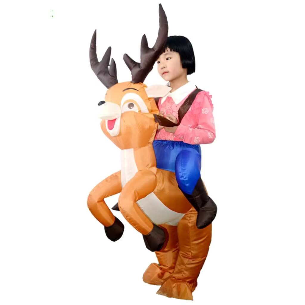 Inflatable Ride On Reindeer Costume for Kids Dress Up Cosplay Party