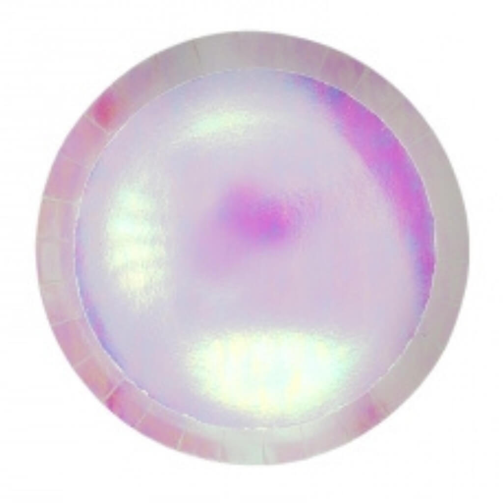 Iridescent Round Paper Lunch Plates 7inch 10pk