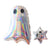 Iridescent Silver Flying Ghost &amp; Spiderweb Star Halloween Foil Balloon