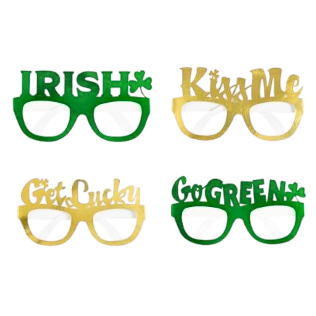 St Patrick’s Day foil party glasses 4 pack